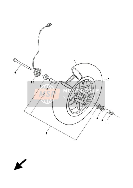 Yamaha EW50 SLIDER 2005 VORDERRAD für ein 2005 Yamaha EW50 SLIDER